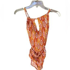 Garnet Hill High Neck Batik Print One Piece Swimsuit 2